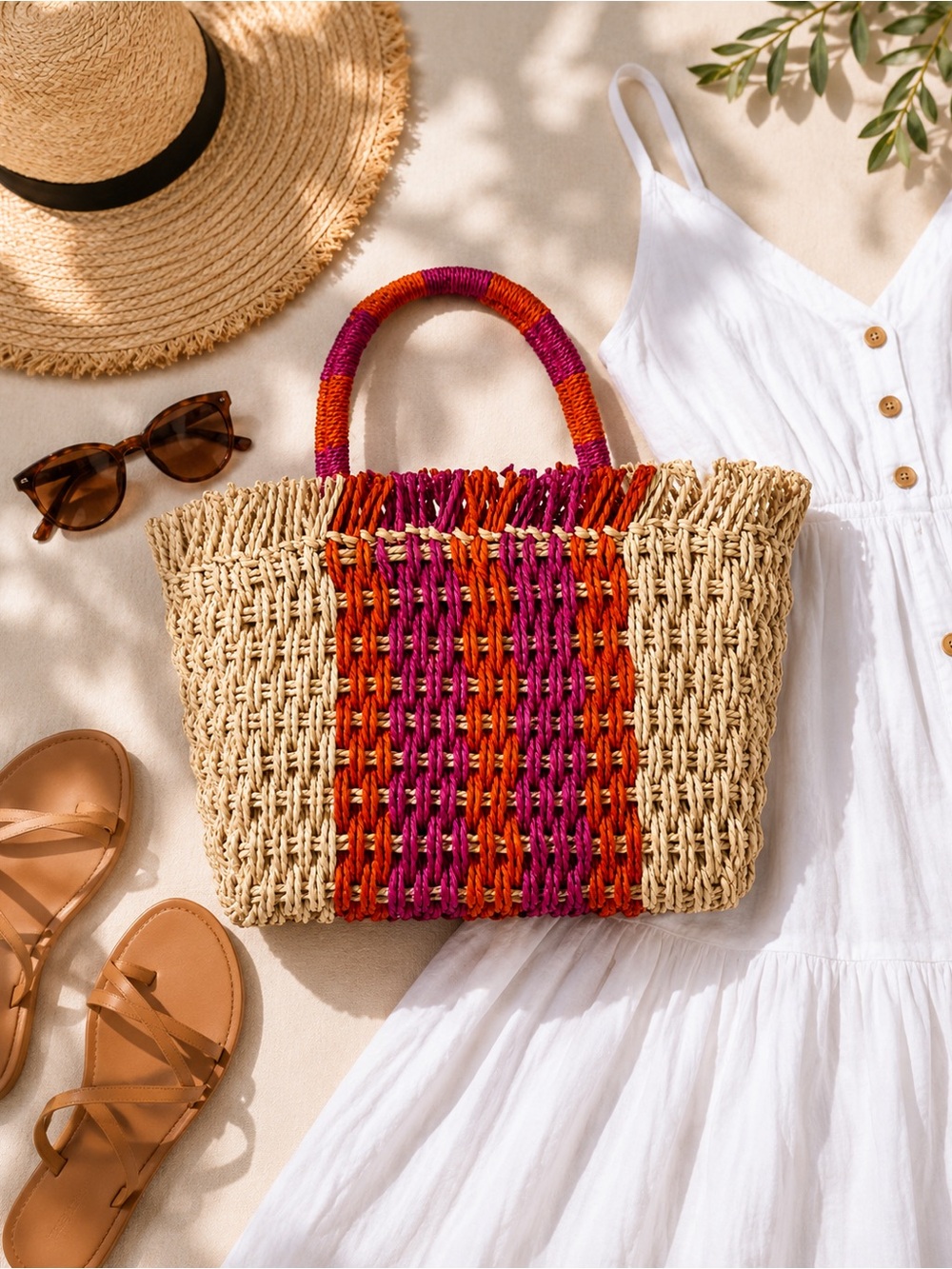 Sicily Natural Tote Bag by Shiraleah